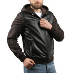 Antik Leather Jacket // Black + Brown (L)