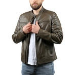 Brennan Natural Leather Jacket // Brown (M)