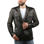 Jumbo Leather Jacket // Black (XL)