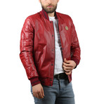 Viviani Leather Jacket // Bordeaux (XL)