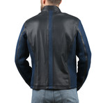 Melinda Leather Jacket // Navy Blue (M)