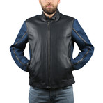 Melinda Leather Jacket // Navy Blue (XS)