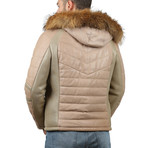 Natural Leather Jacket // Beige (L)