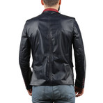 Tafta Leather Jacket // Navy Blue (XL)