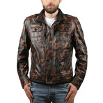 Kamuflaj Leather Jacket // Whiskey (XL)