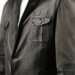 Jumbo Leather Jacket // Black (2XL)