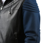 Antik Leather Jacket // Black + Blue (M)