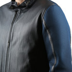 Melinda Leather Jacket // Navy Blue (XL)
