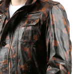 Kamuflaj Leather Jacket // Whiskey (2XL)