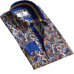 Colorful Paisley Reversible Cuff Button Down Shirt // Multicolor (S)