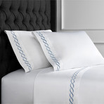 Rope Embroidered Sheet Set // 600TC // Blue (Full)