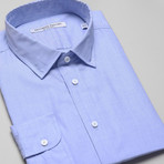BKT20 Dress Shirt // Blue End-on-End (S)