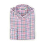 BKT20 Dress Shirt // White + Blue + Pink Grid (L)