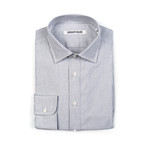 BKT20 Dress Shirt // White + Gray Oxford Stripe (L)