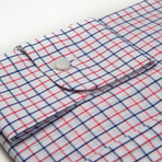 BKT20 Dress Shirt // White + Blue + Pink Grid (XL)