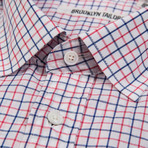 BKT20 Dress Shirt // White + Blue + Pink Grid (L)