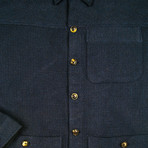 BKT15 Shirt Jacket // Navy Open Weave (XL)