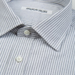 BKT20 Dress Shirt // White + Gray Oxford Stripe (M)