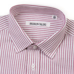 BKT20 Dress Shirt // White Oxford + Red Stripe (XS)