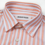 BKT14 Short Sleeve Shirt // White + Orange Stripes (XL)