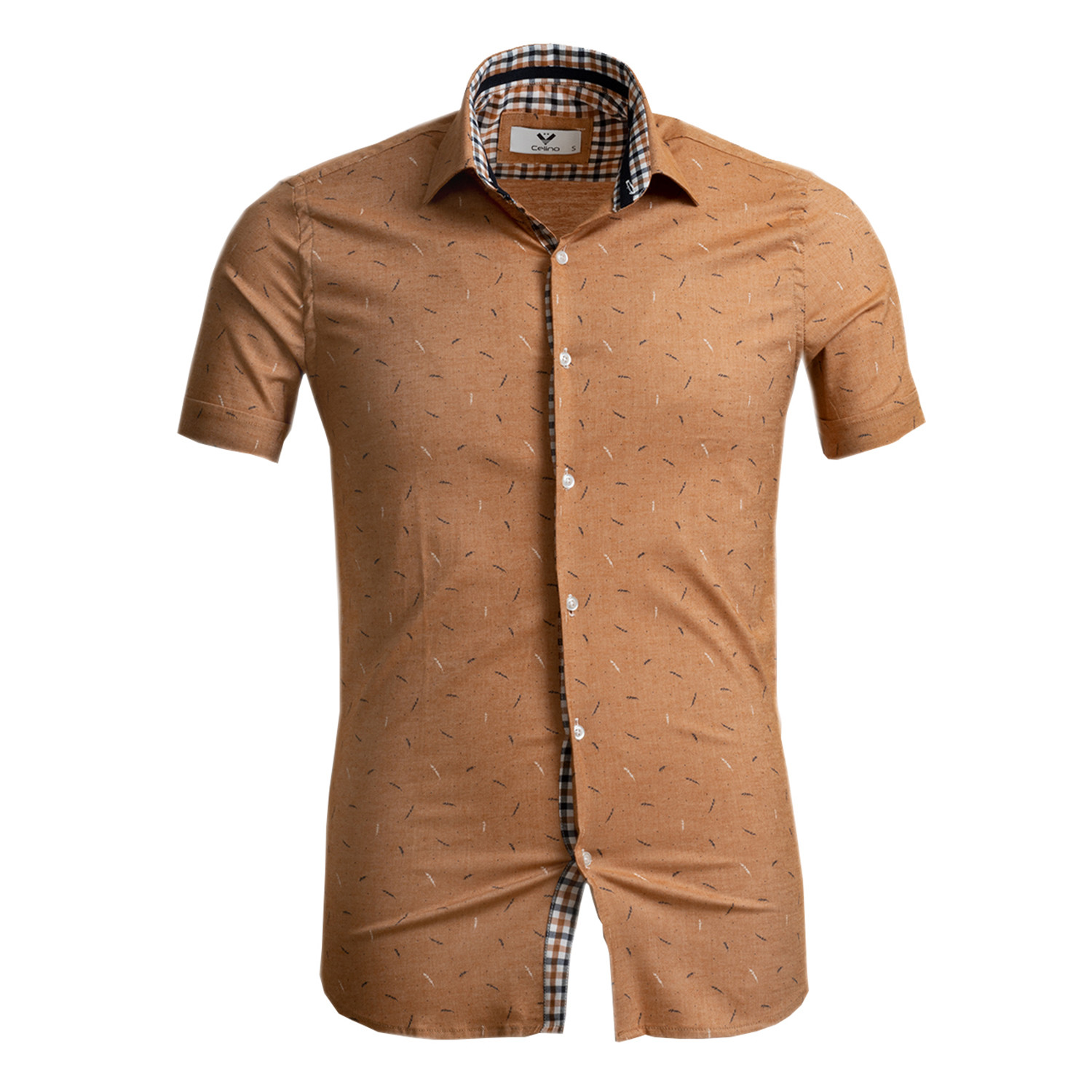 Short Sleeve Button Up Shirt // Beige Check (S) - Celino - Touch of Modern