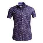 Short-Sleeve Button Up // Purple (2XL)