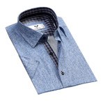 Short-Sleeve Button Up // Denim Blue (2XL)