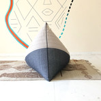 Handloom Cotton Beanbag // Unfilled // Calcite + Charcoal