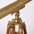 Antique Harbormaster Telescope // Teak Tripod // 44-inch