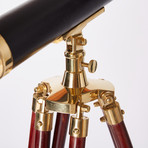 Engravable Leather Sheathed Harbormaster Brass Telescope // Hardwood Tripod // 30-inch