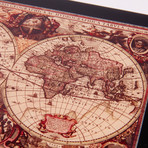 Black Lacquered Nautical Old World Map Box