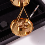 Engravable Executive 100-Gram Capacity Brass Balance Scale in Black Piano Finished Case