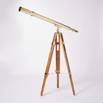 Polished Harbormaster Telescope // Teak Tripod // 44-inch