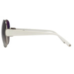 Women's Odlr54C3 Sunglasses // Silver + White