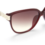 Women's Odlr52C4 Sunglasses // Deep Red + Gold