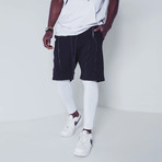 Inset Shorts Leggings // Black + White (L)