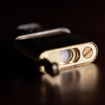 Golden Brass Carved Lift Arm Kerosene Lighter (Black)