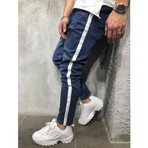 Jogger Jeans +Side Stripes // Blue, White (32WX32L)