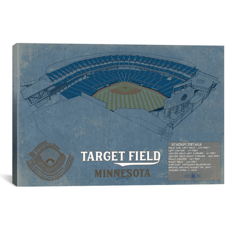 Minnesota Target Field Blueprint // Cutler West (26"W x 18"H x 0.75"D)