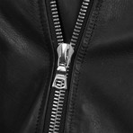 Amiri // Leather Chain Fringe Biker Jacket // Black (S)