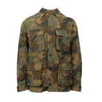 Amiri // Camo Distressed Studded Military Jacket // Green (M)