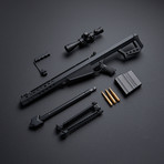 M82 1:4 Scale Diecast Metal Long Range Sniper Model Gun + Scope + Bipod // Black