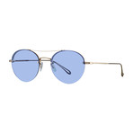 Unisex Beaumont Sunglasses // Gold Crystal + Blue