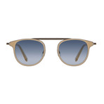 Unisex Van Buren Combo Sunglasses // Bone Silver + Navy Gradient