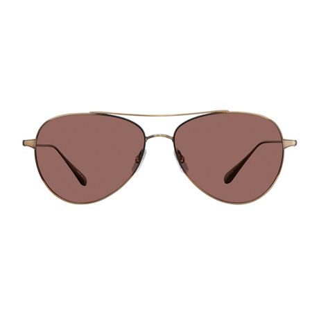 Unisex Culver Sunglasses // Brushed Gold + Redwood