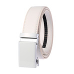 David // Leather Automatic Belt //  White Buckle + White Belt