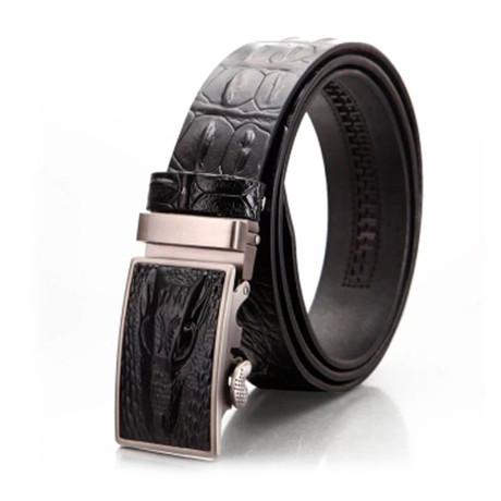 Jimmy Leather Automatic Belt // Black Alligator