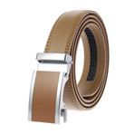 David // Leather Automatic Belt //  Tan Buckle + Tan Belt