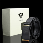 Kian Leather Automatic Belt // Black + Gold