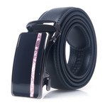 Jay // Leather Automatic Belt //  Black Buckle + Black Belt